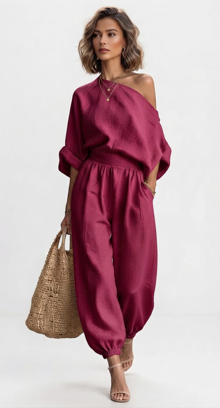 Casual Ribbed Loungewear Set