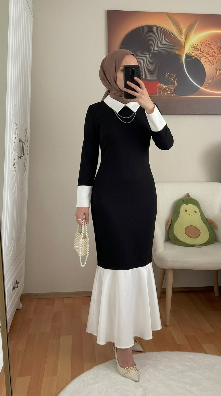 Dress with White Collar