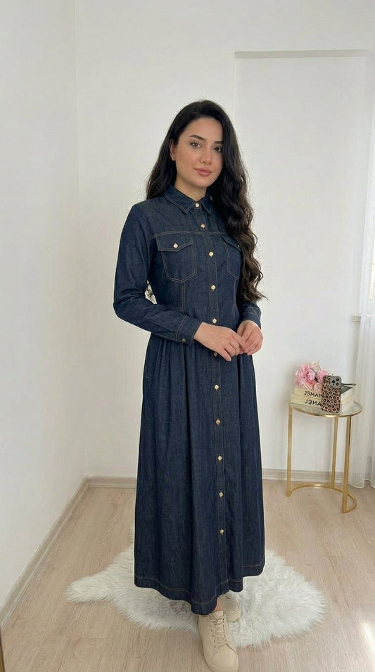 fit denim shirt dress