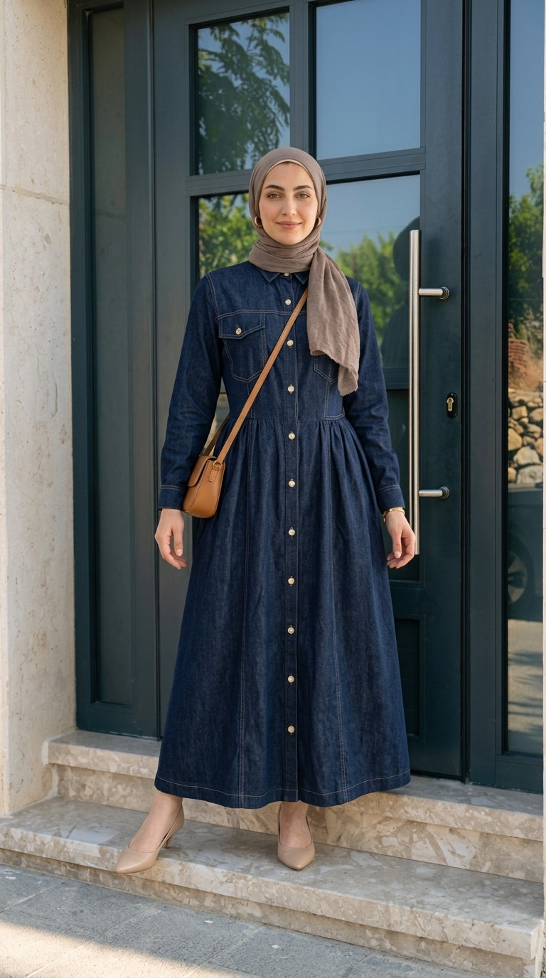 fit denim shirt dress