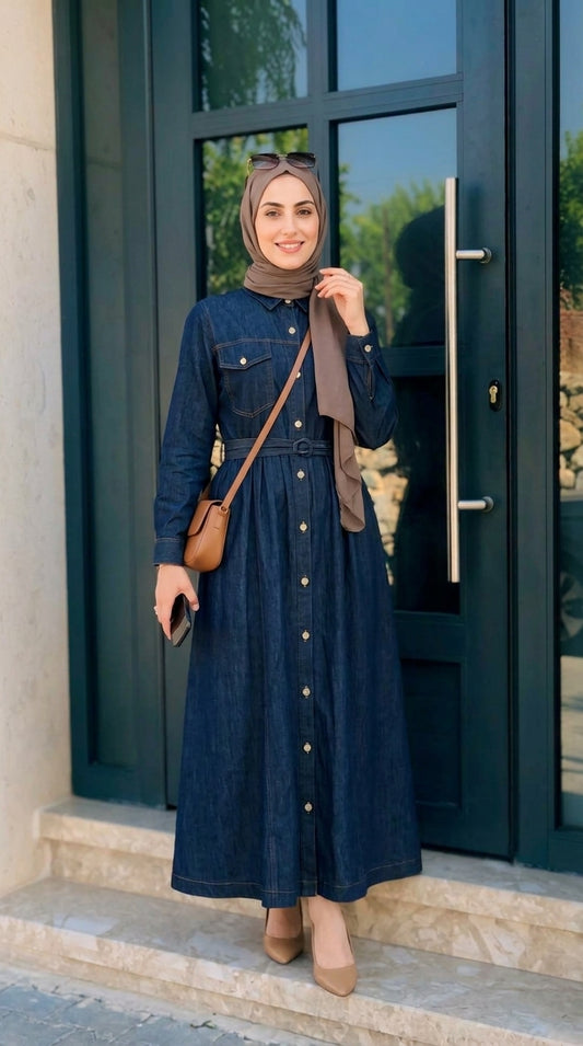 fit denim shirt dress