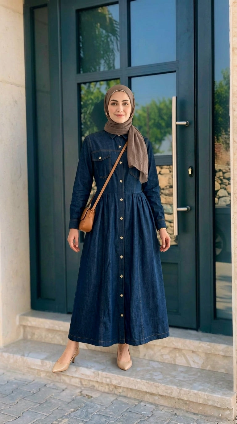 fit denim shirt dress