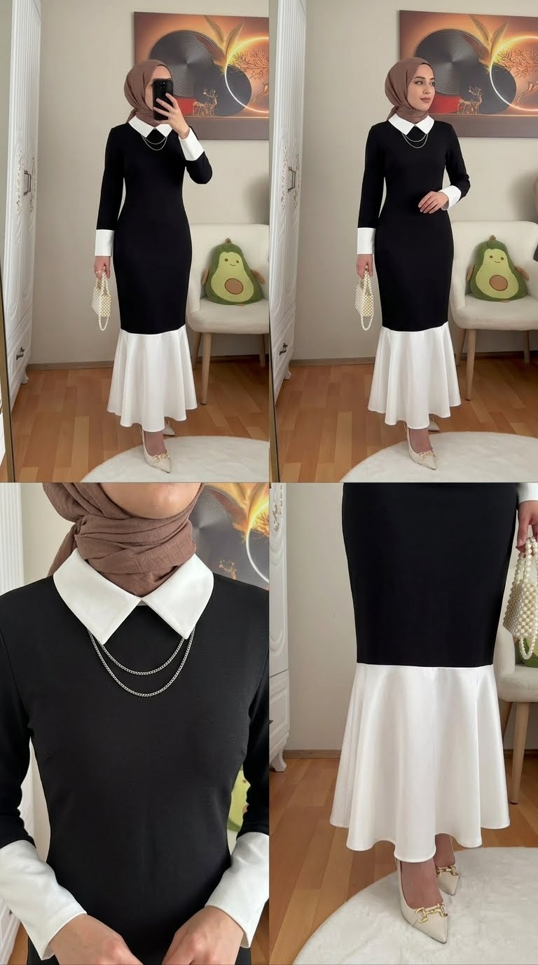 Dress with White Collar