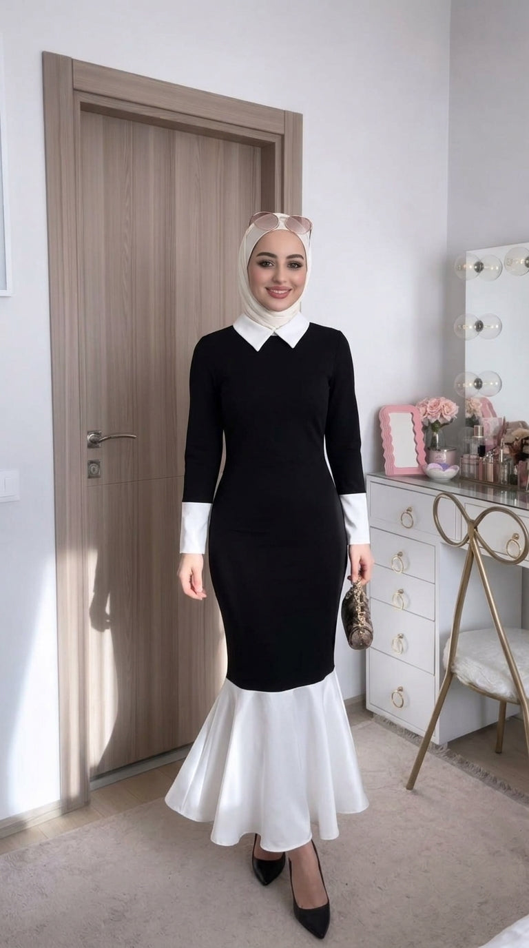 Dress with White Collar