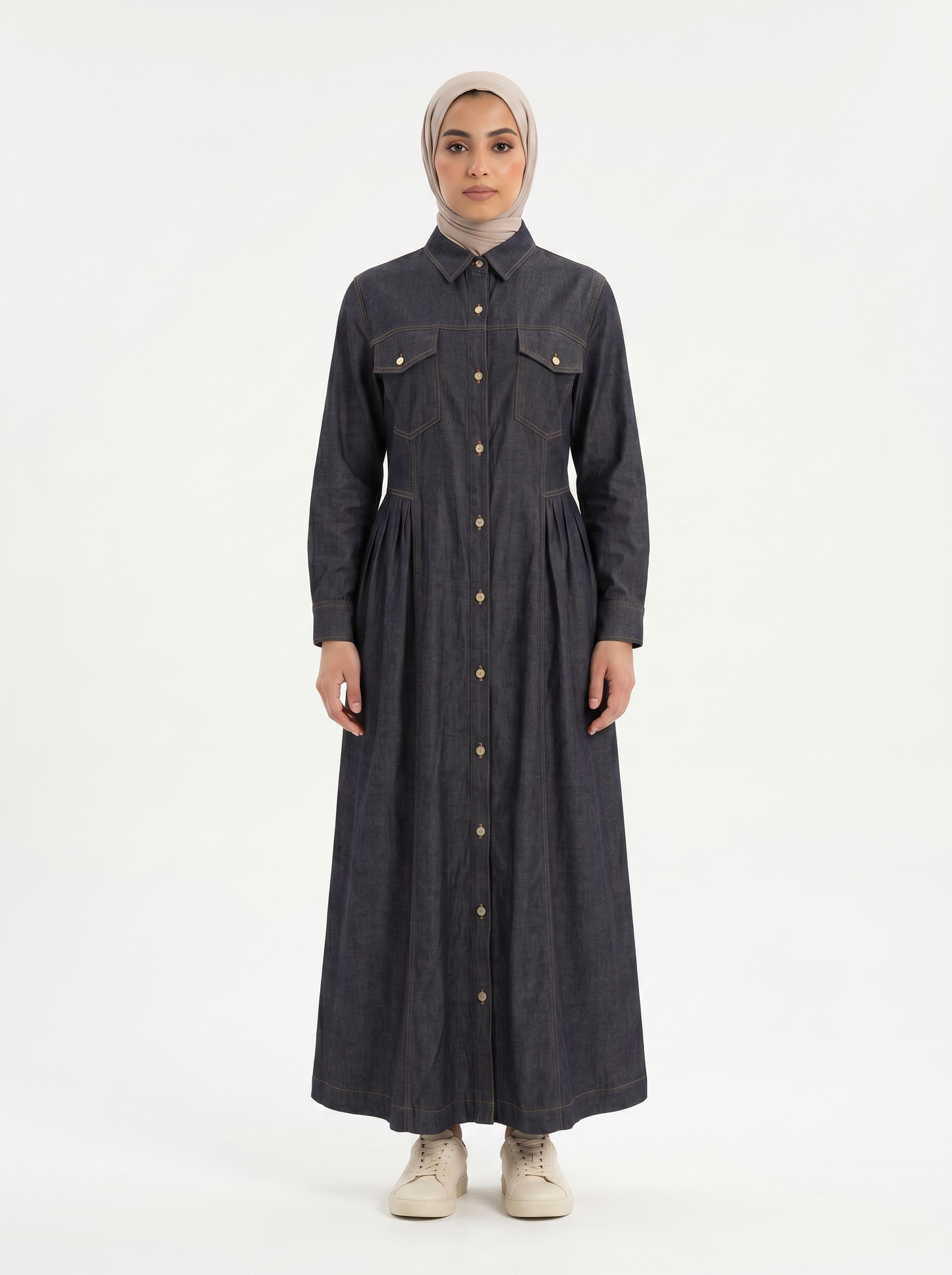 fit denim shirt dress