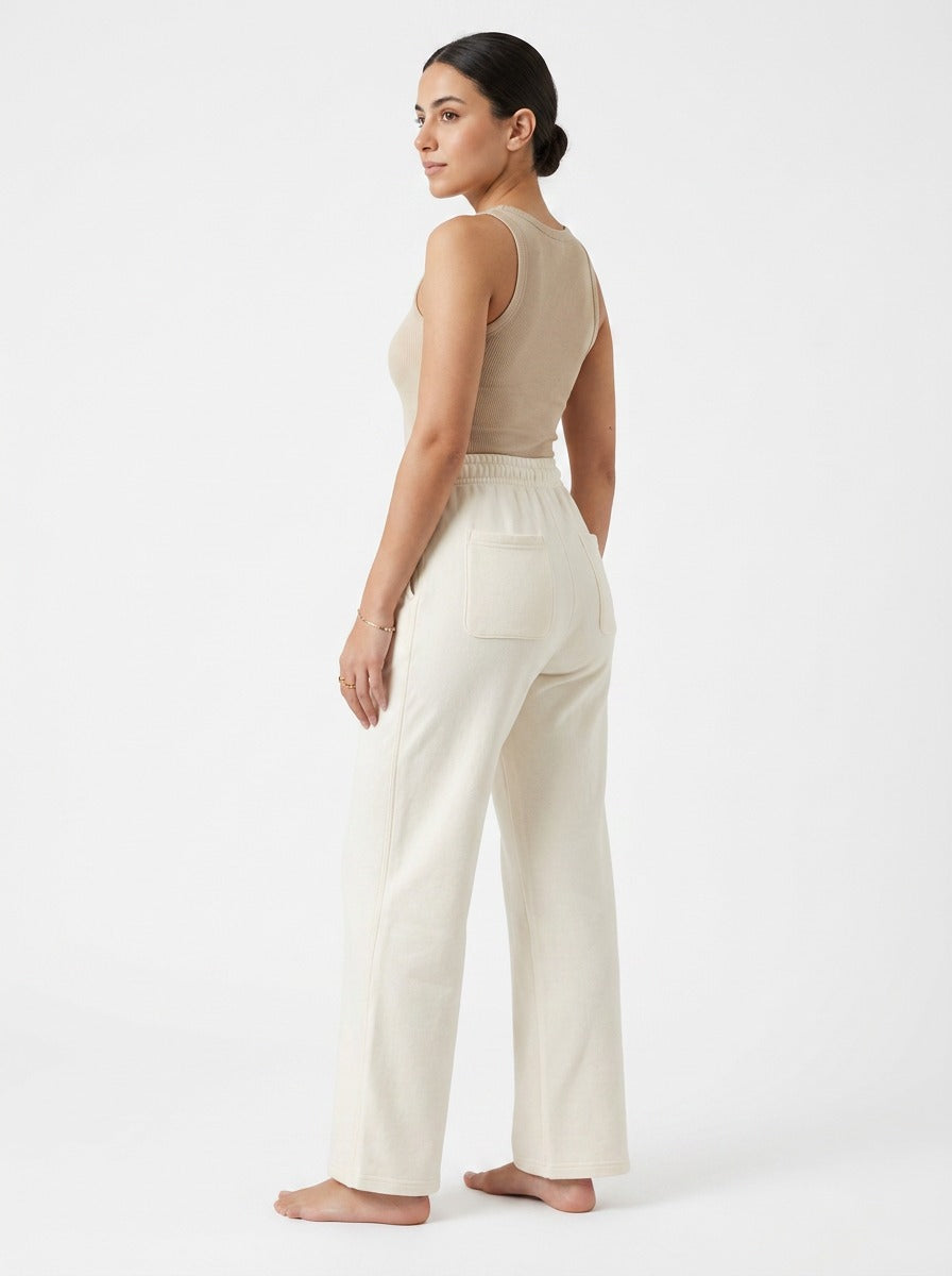 Women’s Comfortable off white Wide Leg Sweatpants