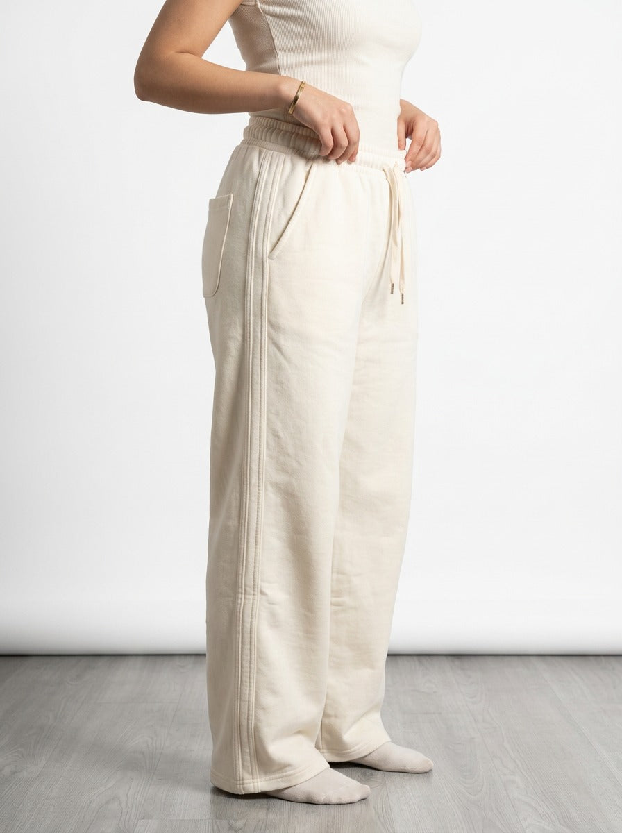 Women’s Comfortable off white Wide Leg Sweatpants