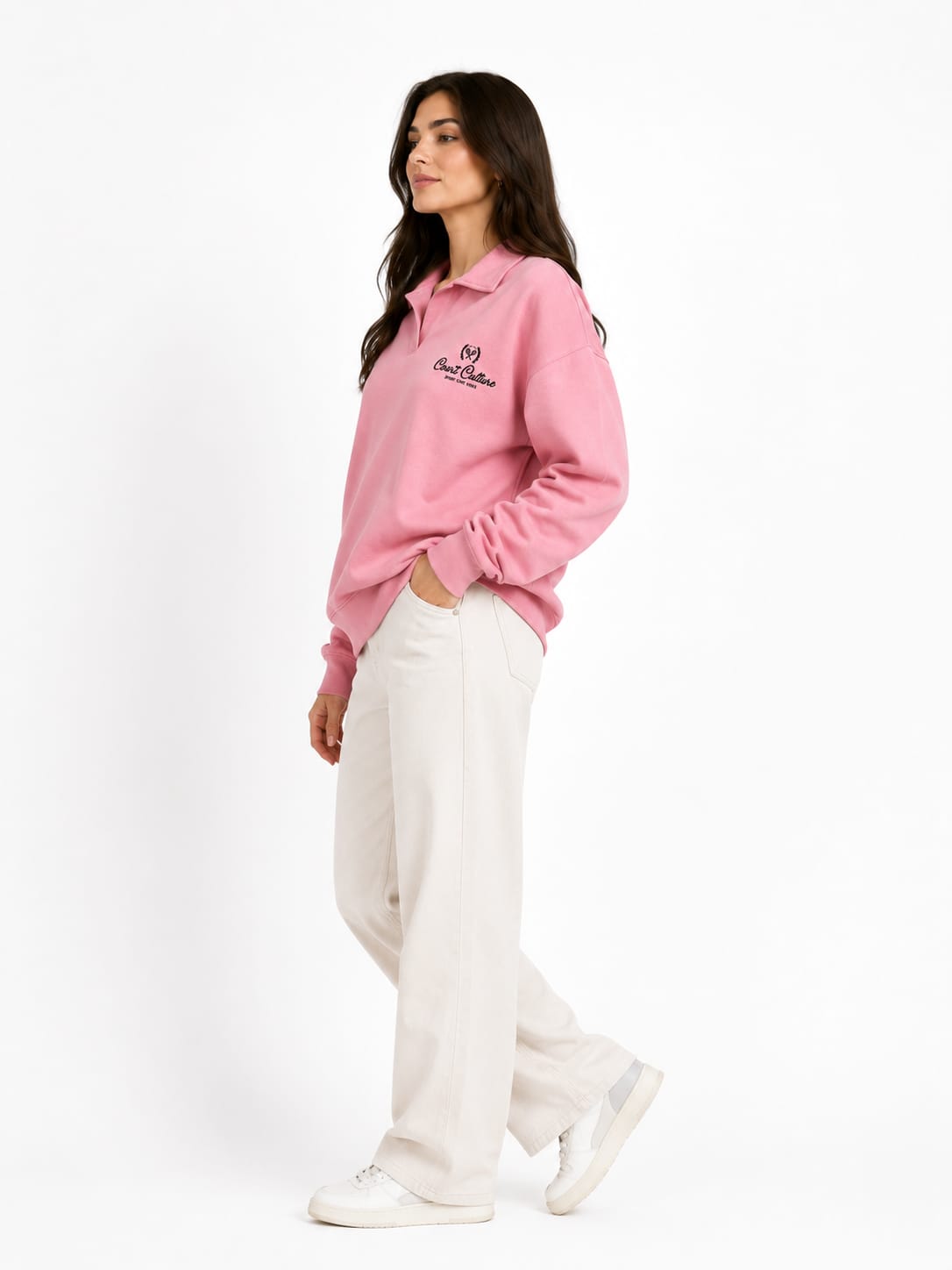 Fit Pink Polo Sweatshirt