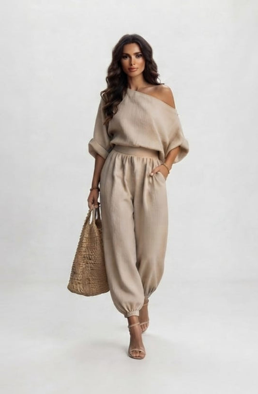 Casual Ribbed Loungewear Set
