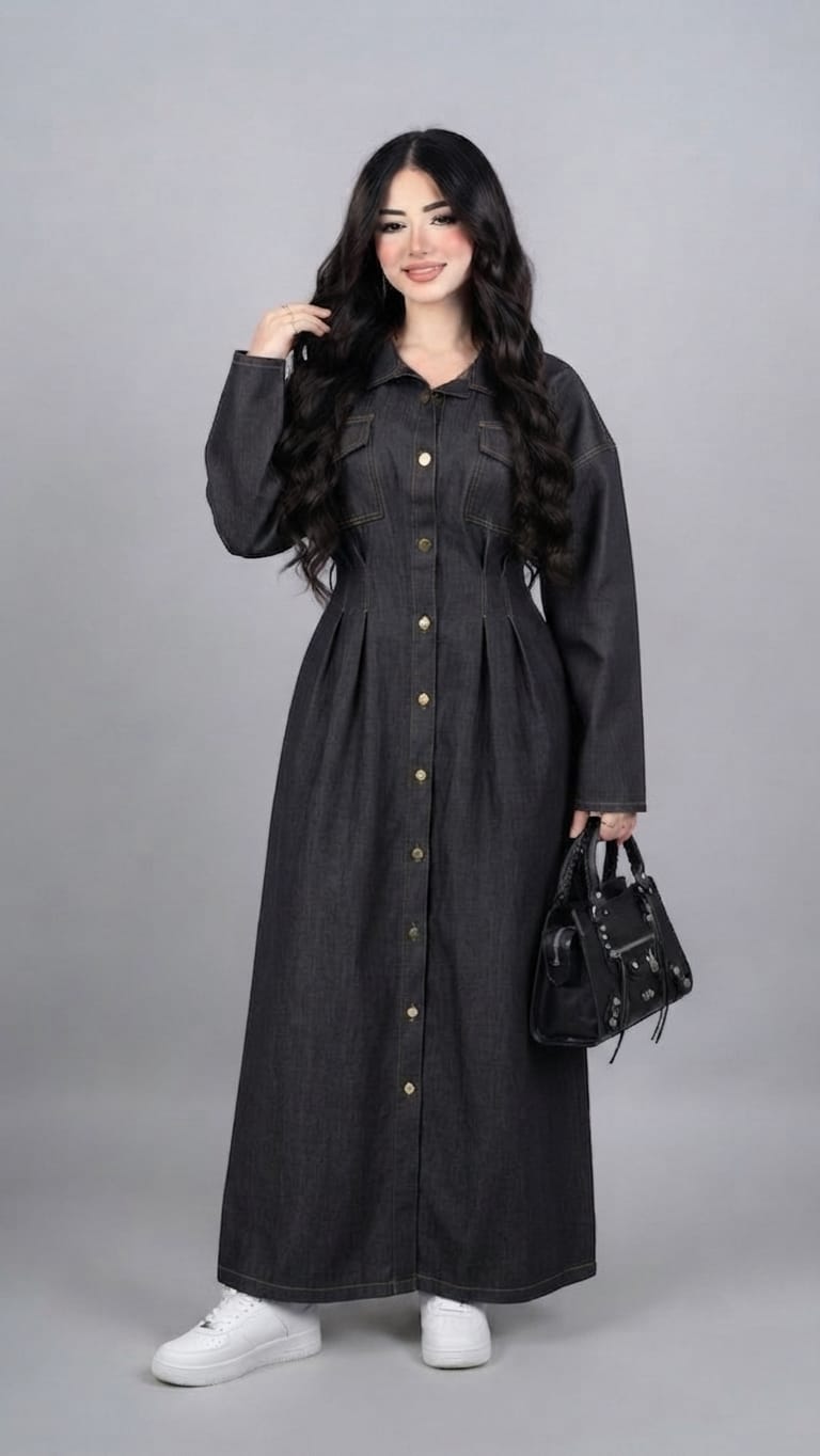 Fit denim shirt dress
