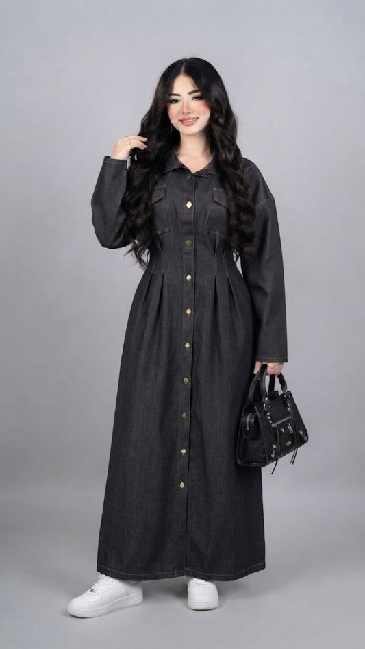 Fit denim shirt dress