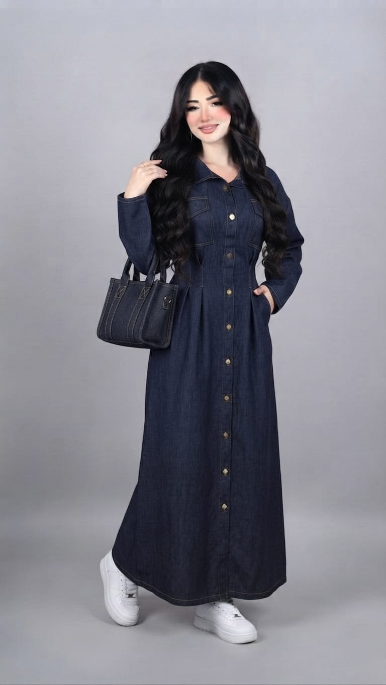 Fit denim shirt dress