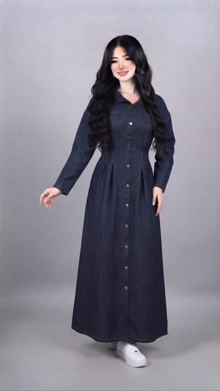 Fit denim shirt dress