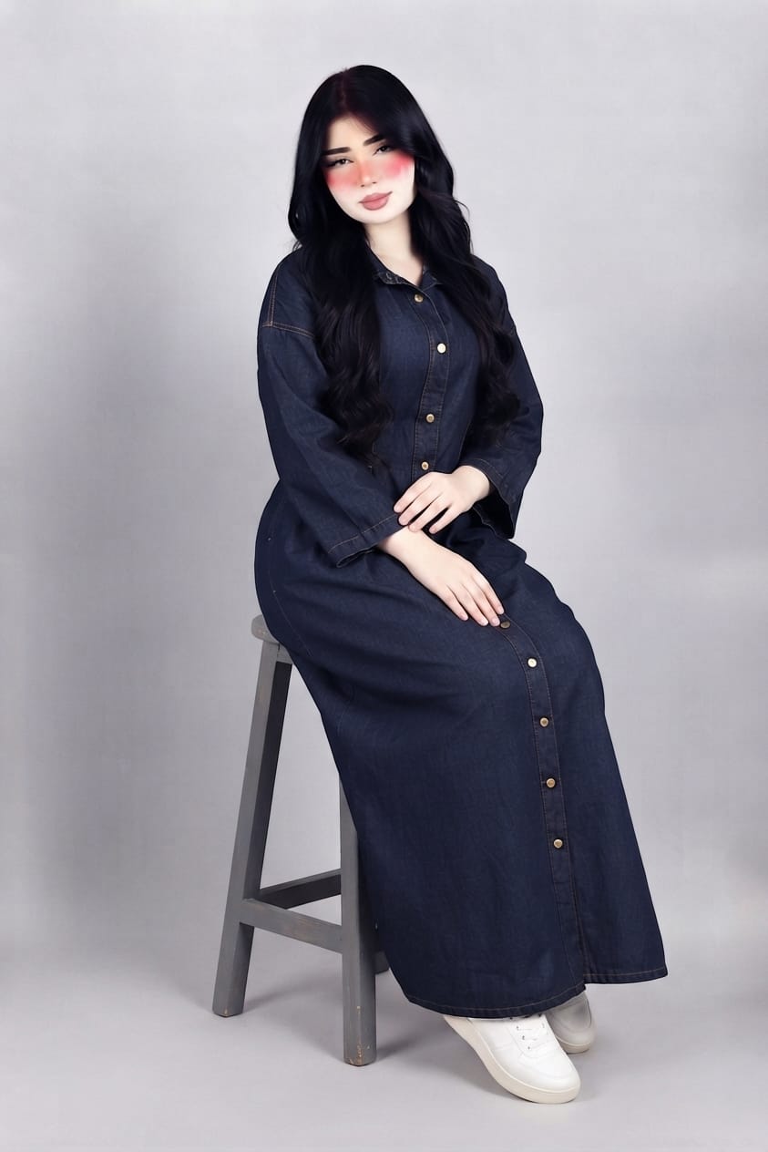 Fit denim shirt dress