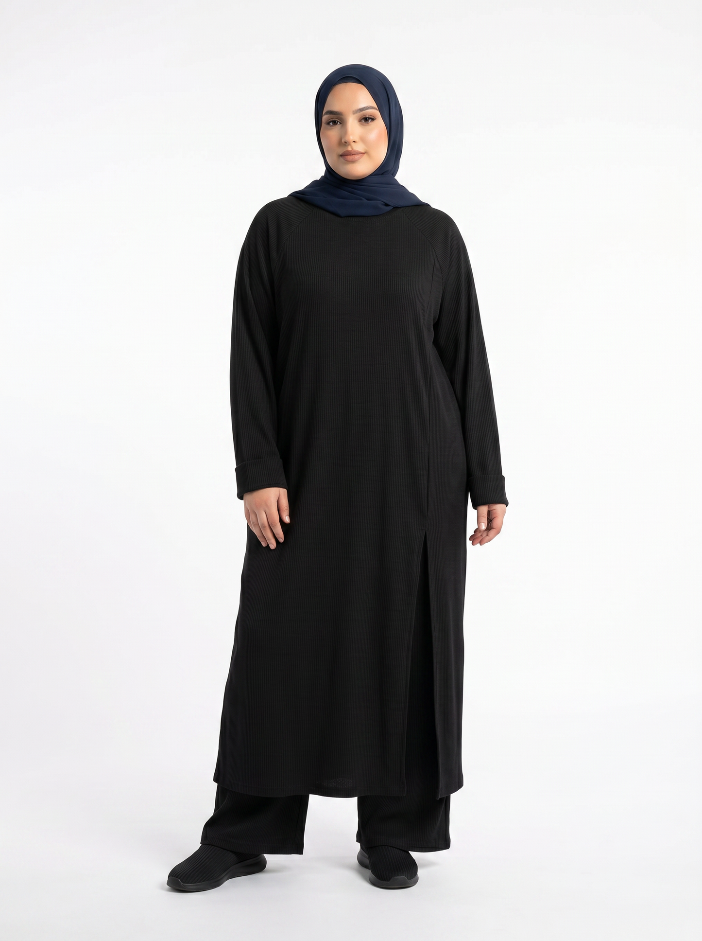 Women's Solid Color Two-Piece Set | Long Sleeve Top & Wide Leg Pants Co-ord Set | Casual Wear Co ord Set