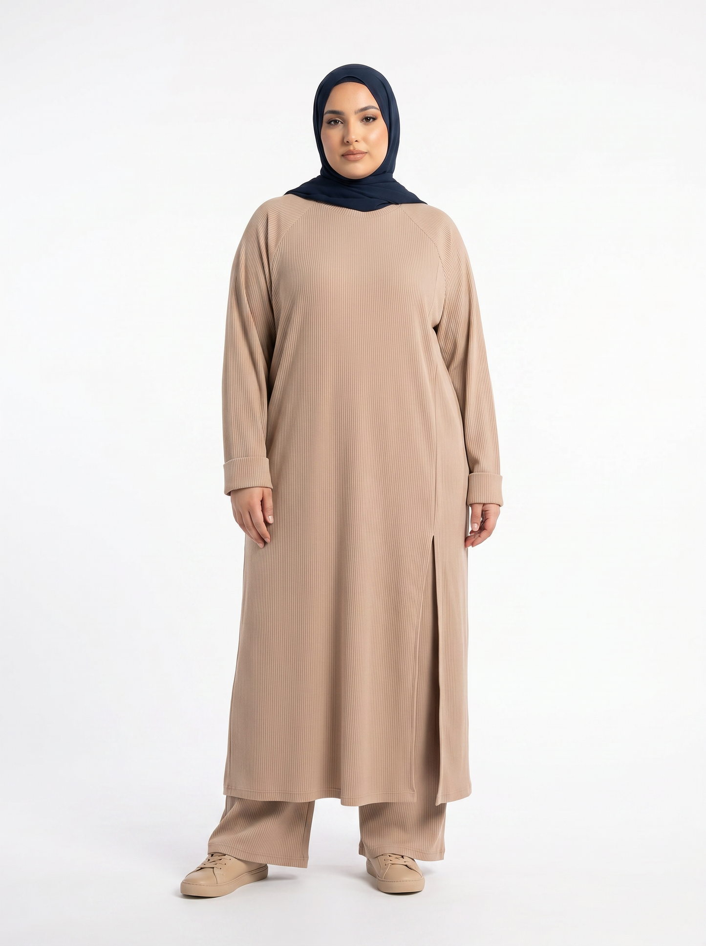 Women's Solid Color Two-Piece Set | Long Sleeve Top & Wide Leg Pants Co-ord Set | Casual Wear Co ord Set