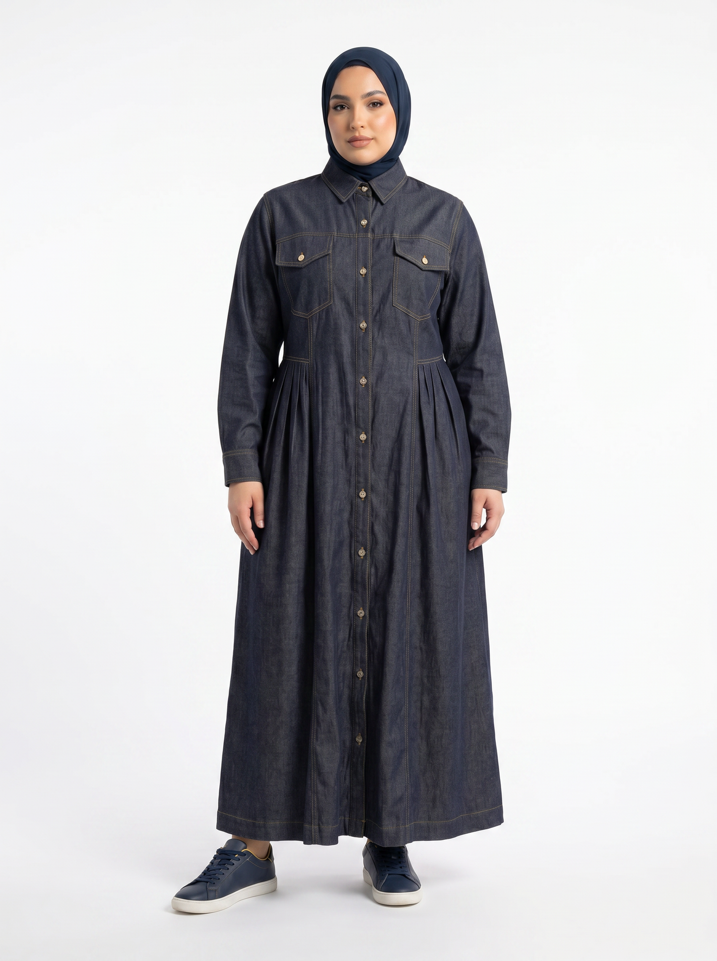 fit denim shirt dress