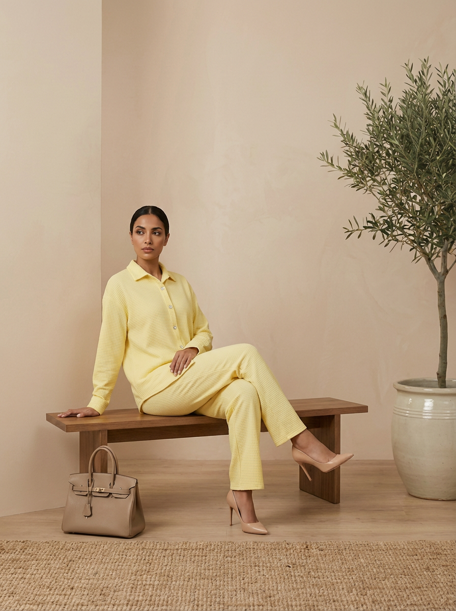Women’s Soft Yellow Lounge Set