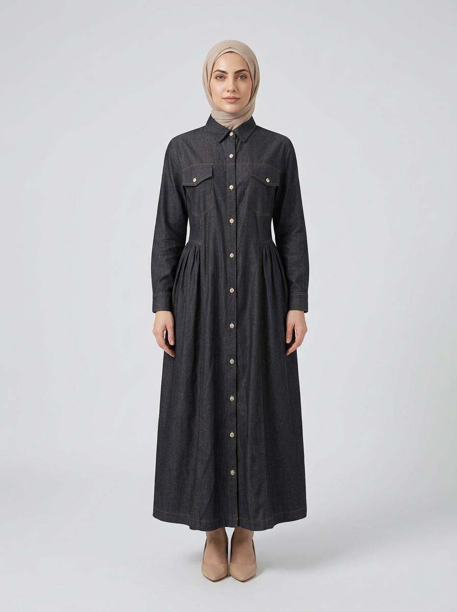 fit denim shirt dress