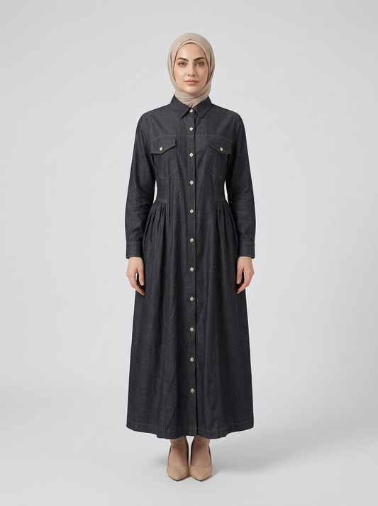 fit denim shirt dress
