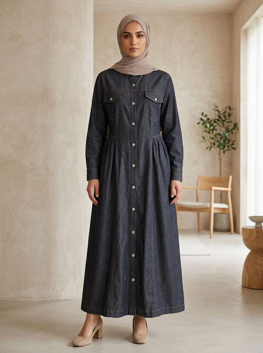 fit denim shirt dress