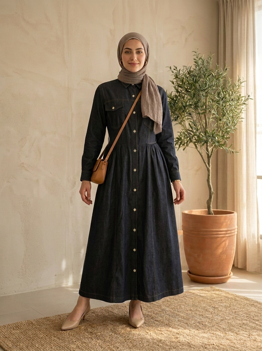 fit denim shirt dress