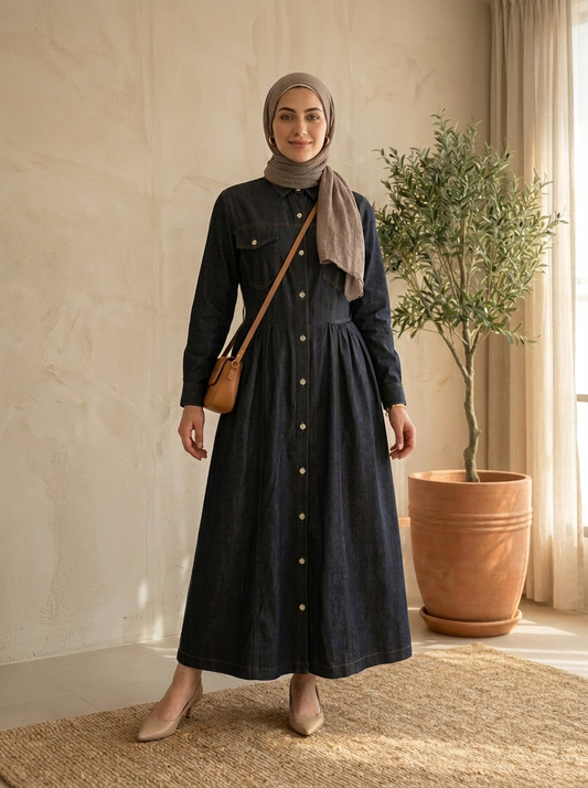 fit denim shirt dress